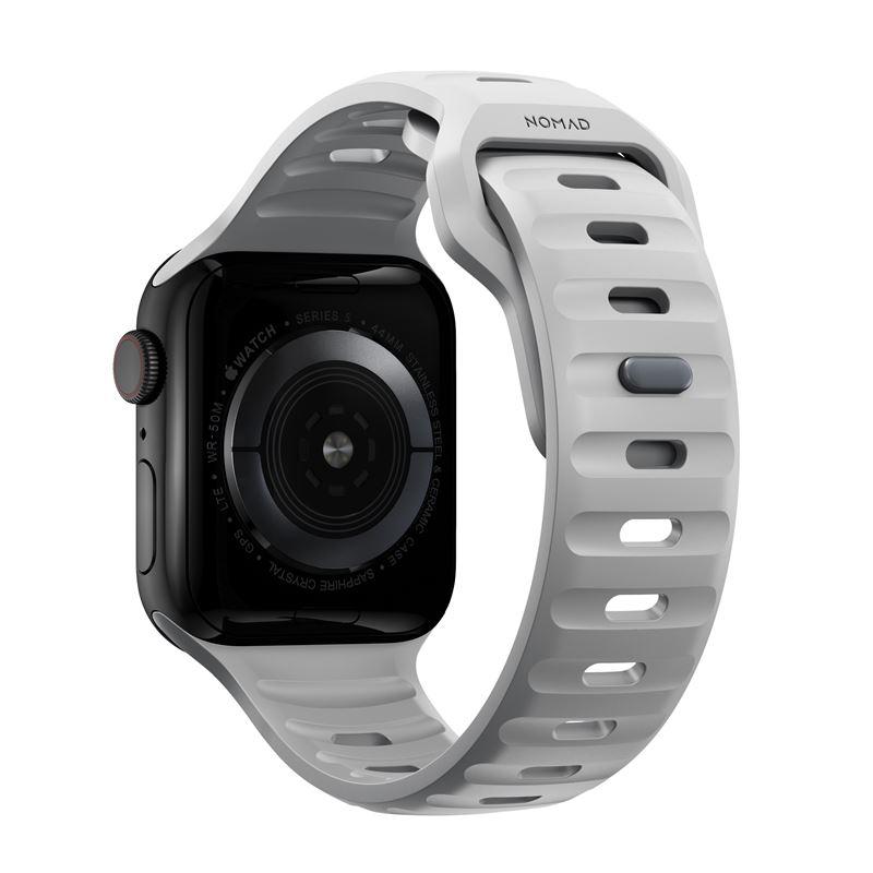 Curea rezistenta la apa NOMAD Sport Strap Apple Watch 1/2/3/4/5/6/7/SE (42/44/45mm) Grey