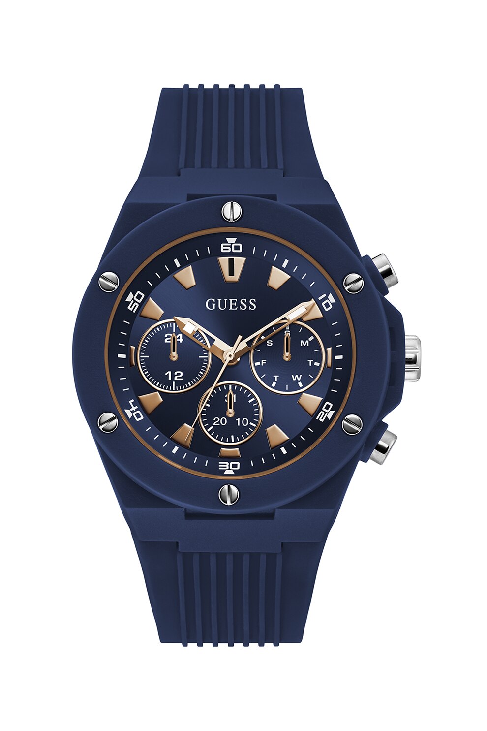 Guess, Ceas cu functii multiple si curea de silicon, Bleumarin