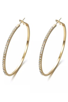 Cercei Rotunzi plin de Strasuri WE019, Auriu Cercei Rotunzi plin de Strasuri WE019, Auriu