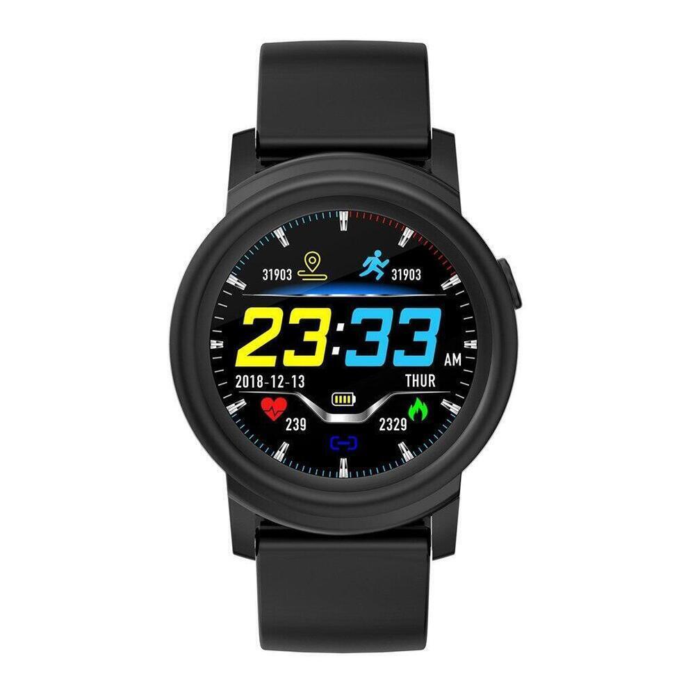Ceas smartwatch cu Bluetooth, monitorizarea ritmului cardiac, notificari, alarma, functii Fitness, S141 Negru