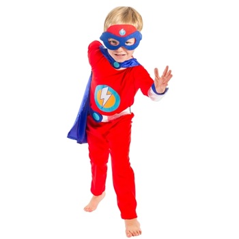 Costum complet de supererou Imaginarium Party Superheroe pentru 104-110 cm, 4-5 ani, cu pelerina si masca Costum complet de supererou Imaginarium Party Superheroe pentru 104-110 cm, 4-5 ani, cu pelerina si masca