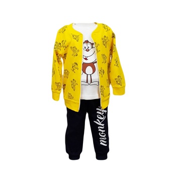 Compleu copii trei piese, galben-bleumarin Compleu copii trei piese, galben-bleumarin