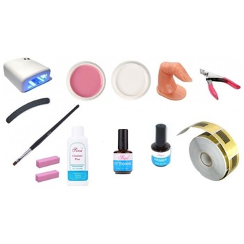 Kit unghii false cu 2 geluri UV de constructie SINA si lampa UV 36W Kit unghii false cu 2 geluri UV de constructie SINA si lampa UV 36W