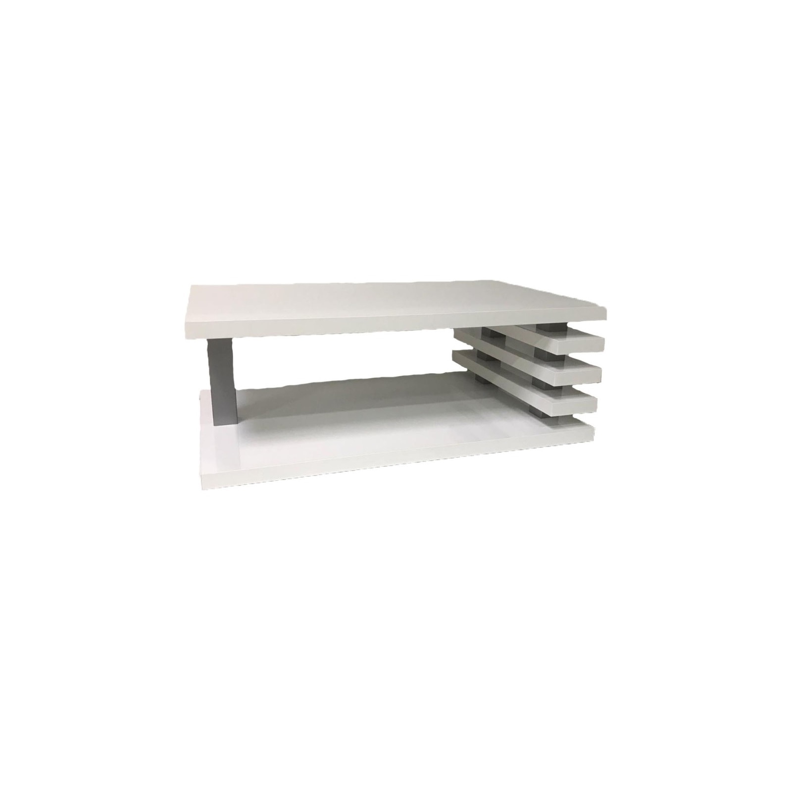 Masuta de cafea Abba, MDF, alb lucios, 900 x 600 x 400 mm