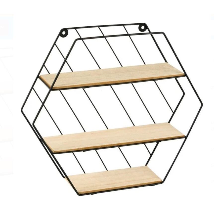 Raft decorativ cu 3 polite, 35x9x30,5 cm