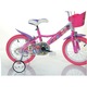 Bicicleta pentru copii Bimbo Bike Butterfly 14 inch, 1 viteza, roz/alb/mov