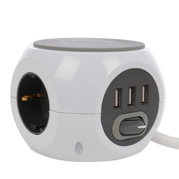Prelungitor Unitec 3 prize si 3 porturi USB, 3680W, 3 x 1.5 mmp, contact de protectie, intrerupator Prelungitor Unitec 3 prize si 3 porturi USB, 3680W, 3 x 1.5 mmp, contact de protectie, intrerupator