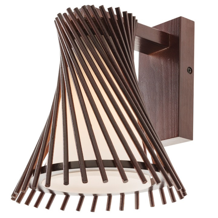 Aplica 01-1593, 1 x E27, lemn finisat, wenge/alb opal