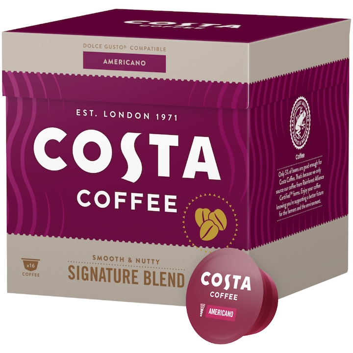 Капсули Costa Signature Blend Americano, Съвместими с Dolce Gusto, 16 капсули