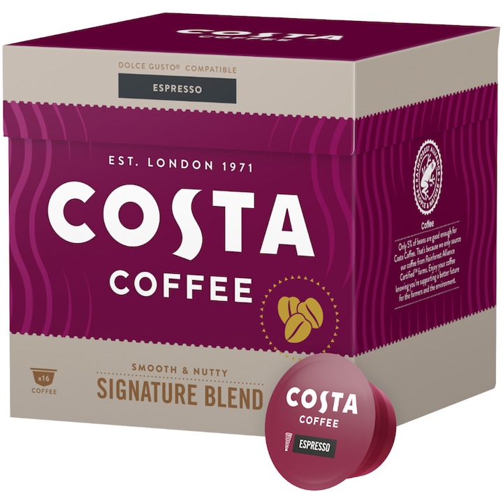 Капсули Costa Signature Blend Espresso, Съвместими с Dolce Gusto, 16 капсули
