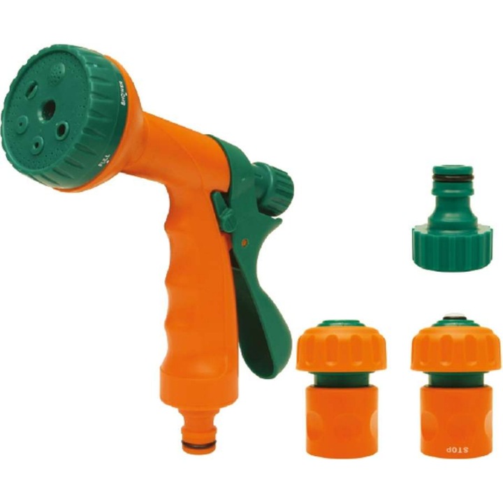 Пистолет за поливане с адаптори Flo, 3/4", 4 части, 6 потока