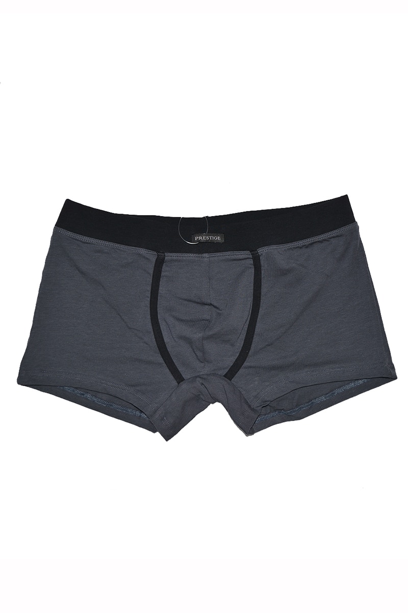 Boxeri barbati PRESTIGE B187, Bumbac si elastan, Gri/Negru