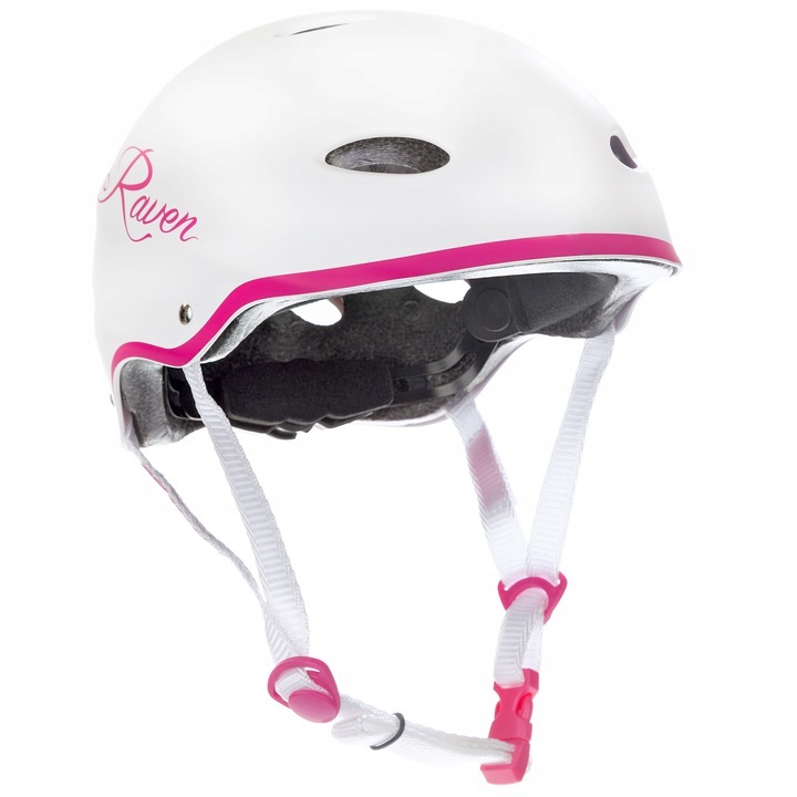 Raven F511 Защитен шлем за кънки бяло / розово XS (52-54)