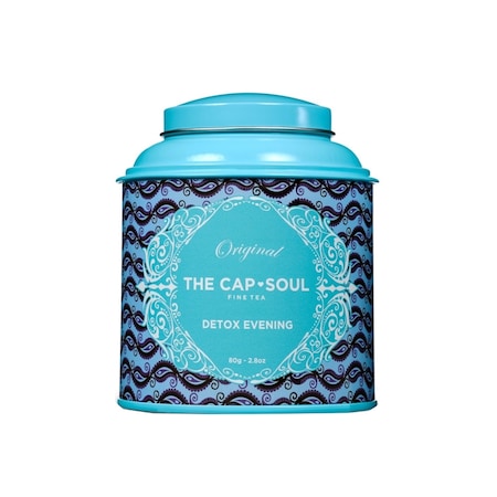 Ceai de detoxifiere The Cap Soul, Action Detox Evening, 80 g, tip infuzie, din plante, efect benefic rinichi, ficat si digestie, ingrediente naturale 100%
