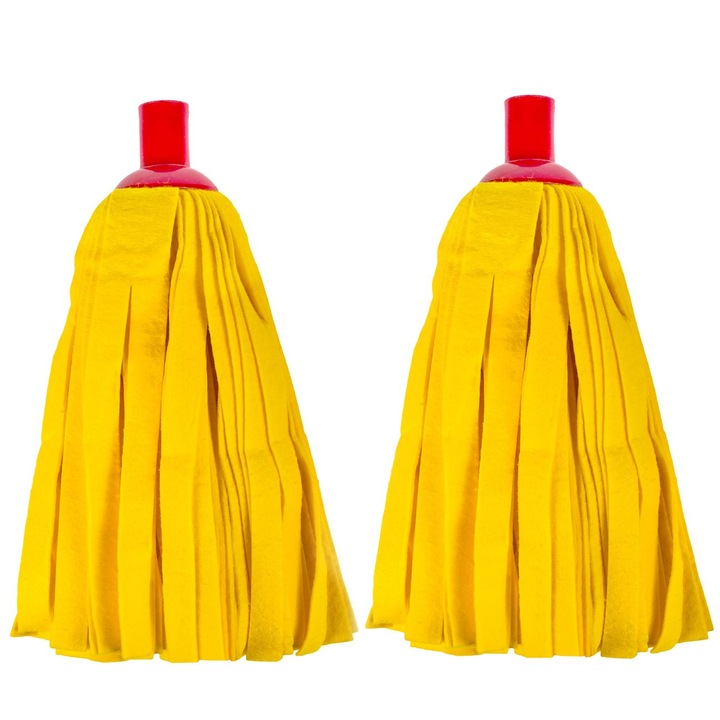Set rezerva mop din microfibra, Dragmari Luxury Decor, galben, 36,4 cm, 2 buc