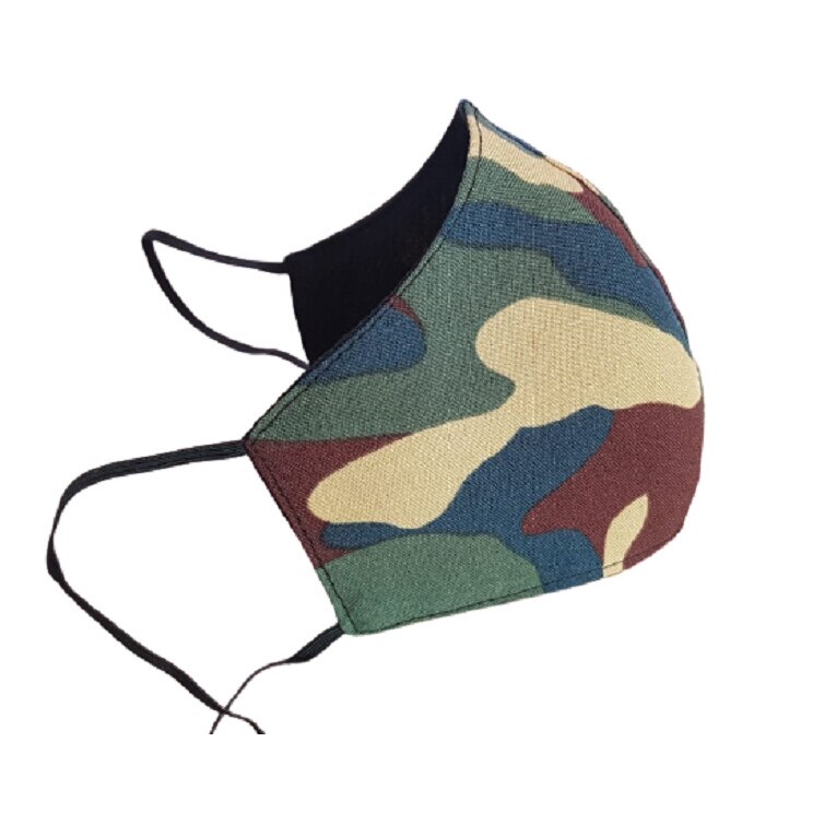 Masca fashion reutilizabila camuflaj, cu buzunar, 2 straturi, verde