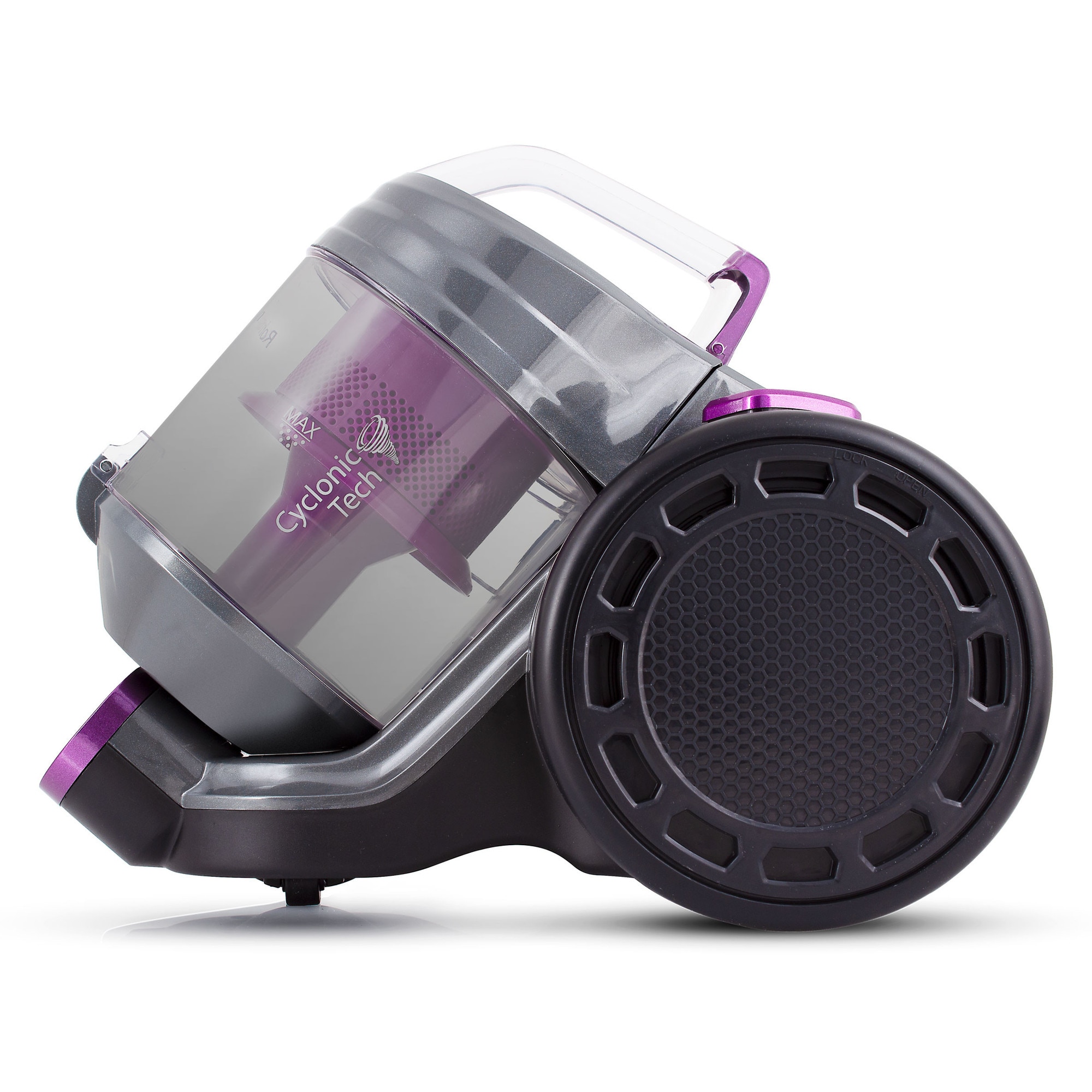 Aspirator fara sac Cyclone R1225 Cyclonic Tech 800W, ERP, Filtru HEPA, recipient 2L, negru-violet