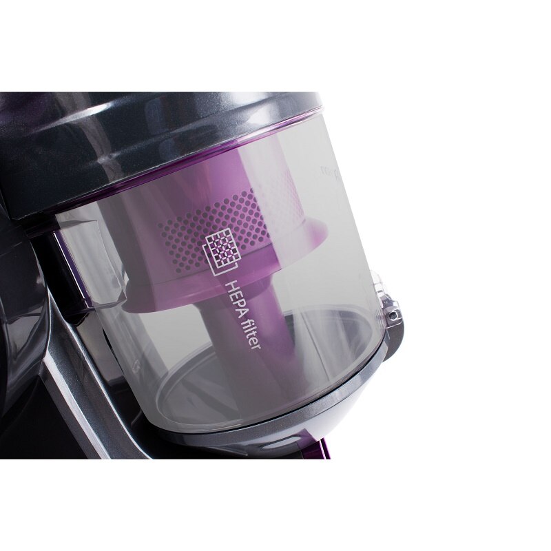 Aspirator fara sac Cyclone R1225 Cyclonic Tech 800W, ERP, Filtru HEPA, recipient 2L, negru-violet