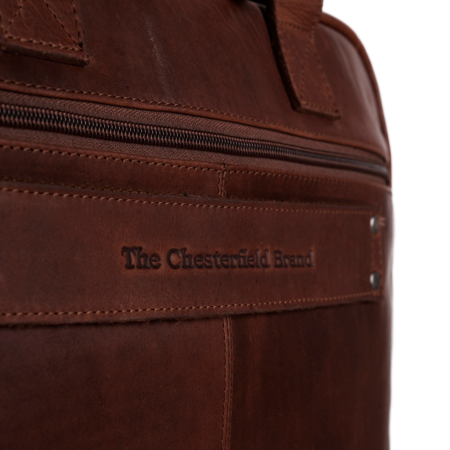 Geanta de laptop din piele naturala maro inchis, The Chesterfield Brand, Calvi 15.6 inch