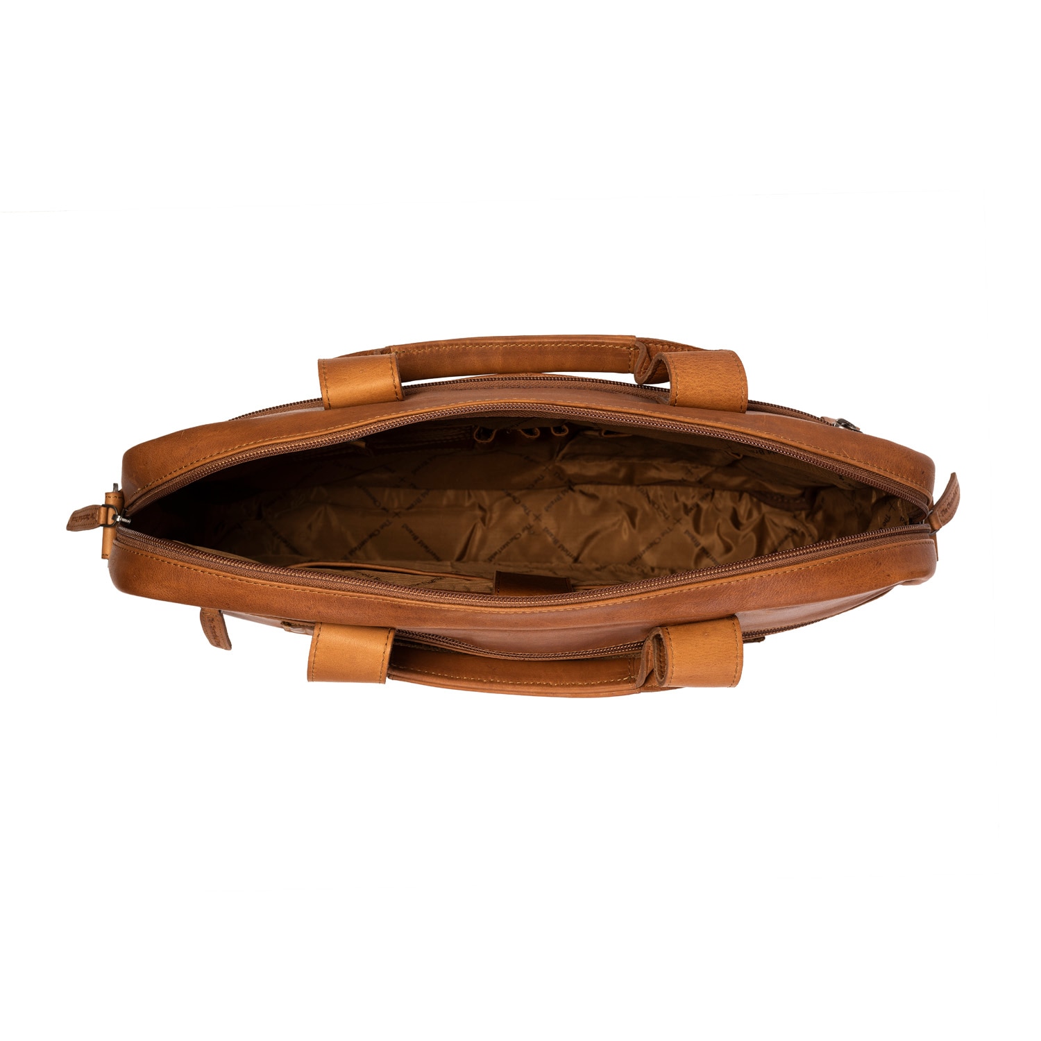 Geanta de laptop din piele naturala maro coniac, The Chesterfield Brand, Calvi 15.6 inch