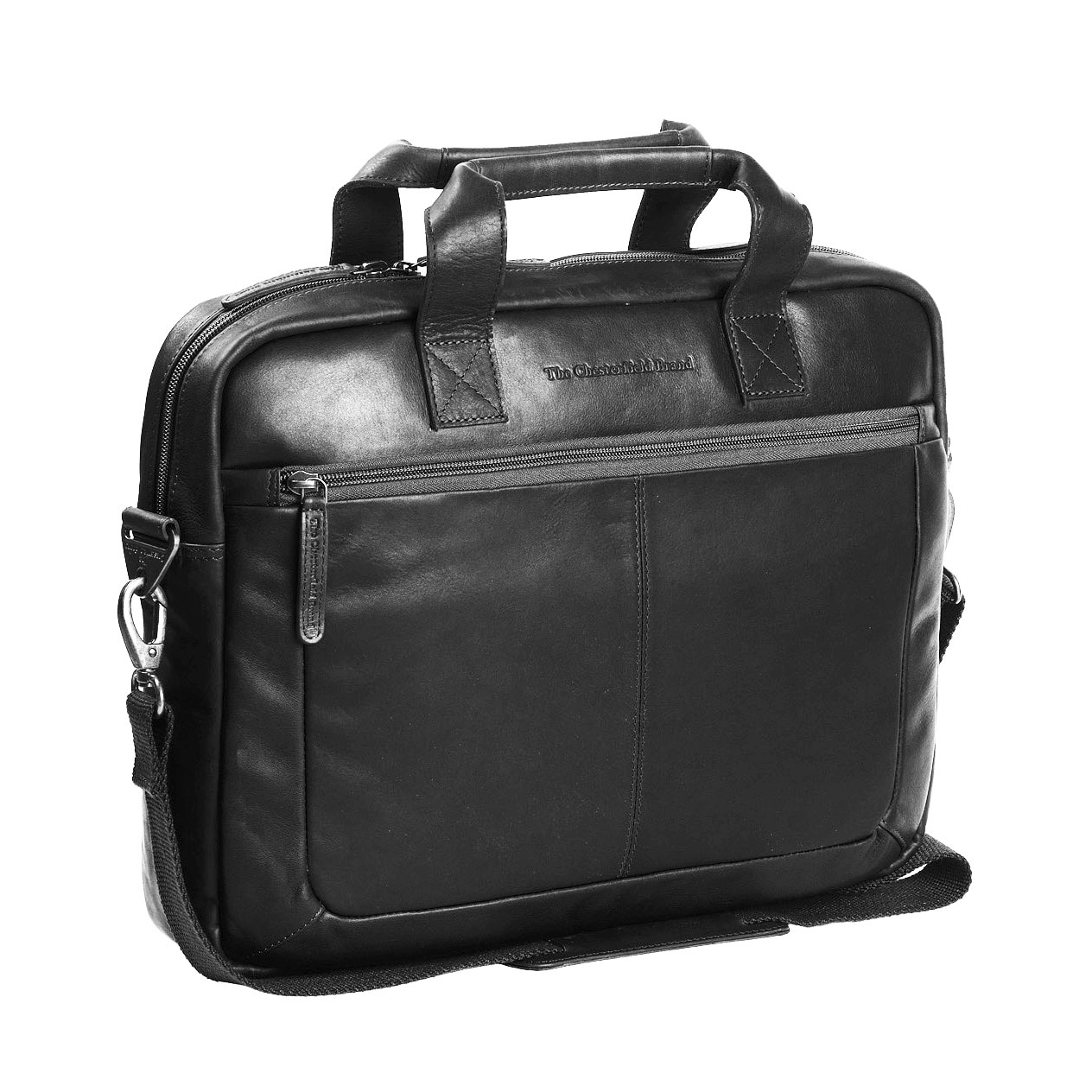 Geanta de laptop din piele naturala neagra, The Chesterfield Brand, Calvi 15.6 inch