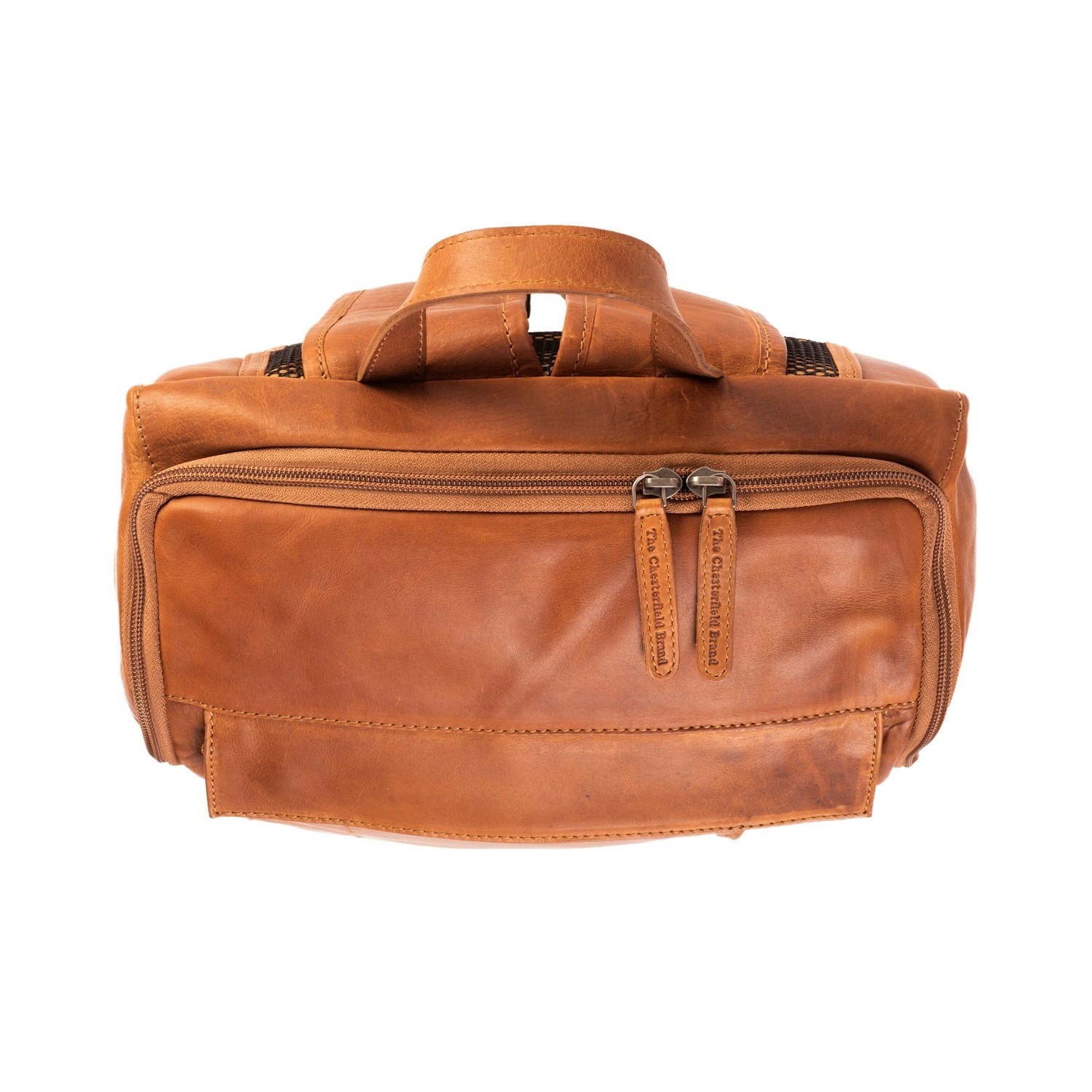 Rucsac pentru laptop de 15,4 inch, The Chesterfield Brand, din piele maro coniac model Rich