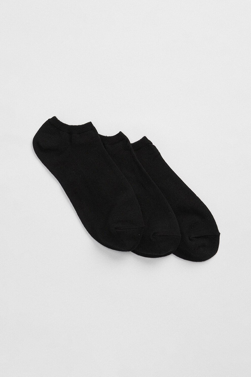 GAP, Set de sosete scurte, 3 perechi, Negru, One Size