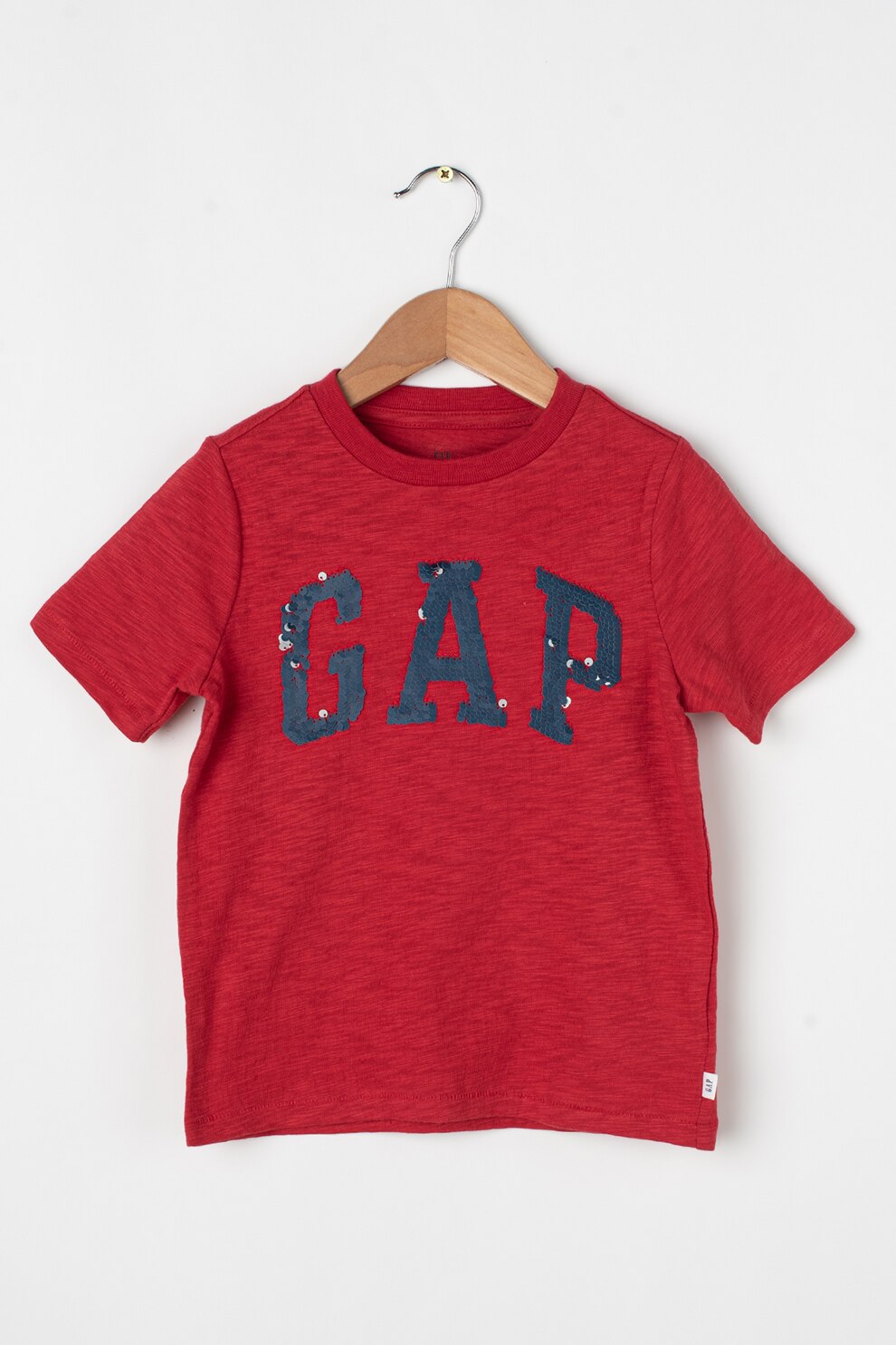 GAP,Tricou de jerseu cu imprimeu logo, Rosu, 130 CM