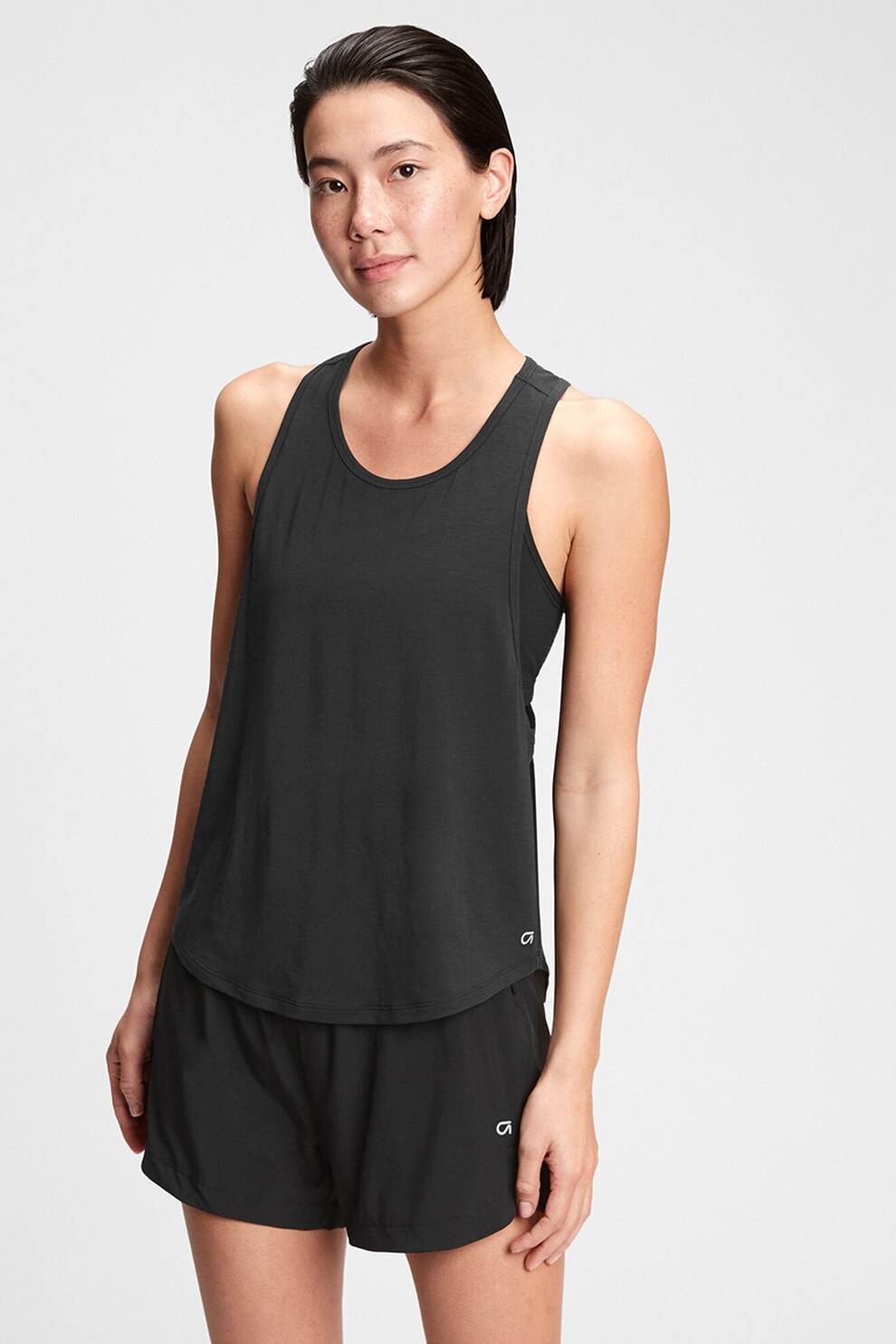 GAP, Top din amestec de lyocell cu spate decupat, Negru