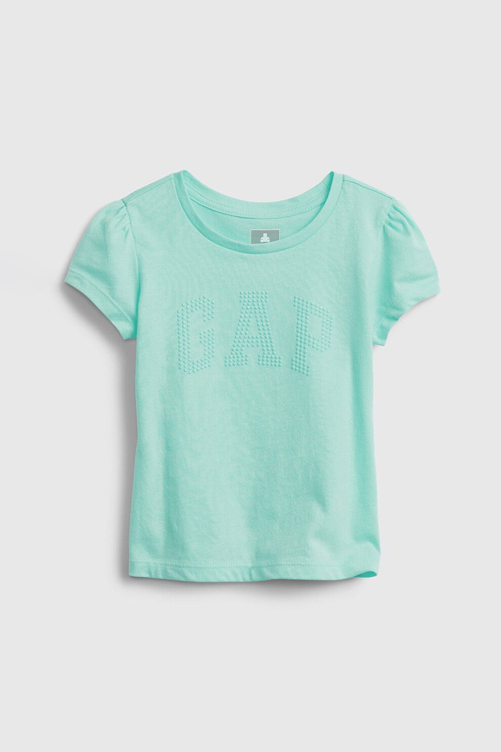 GAP, Tricou din bumbac organic cu imprimeu logo, Verde menta