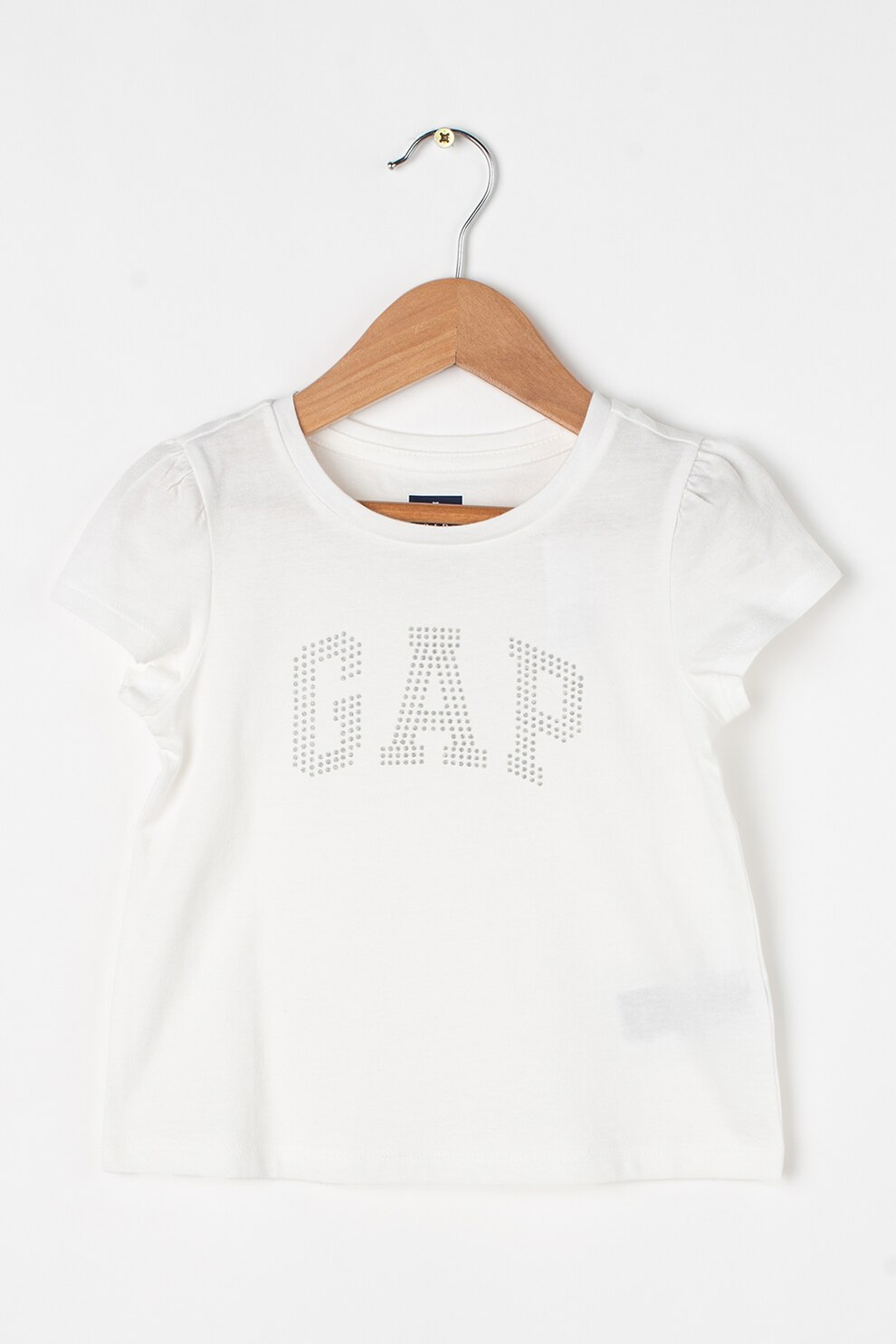 GAP, Tricou din bumbac organic cu imprimeu logo, Alb