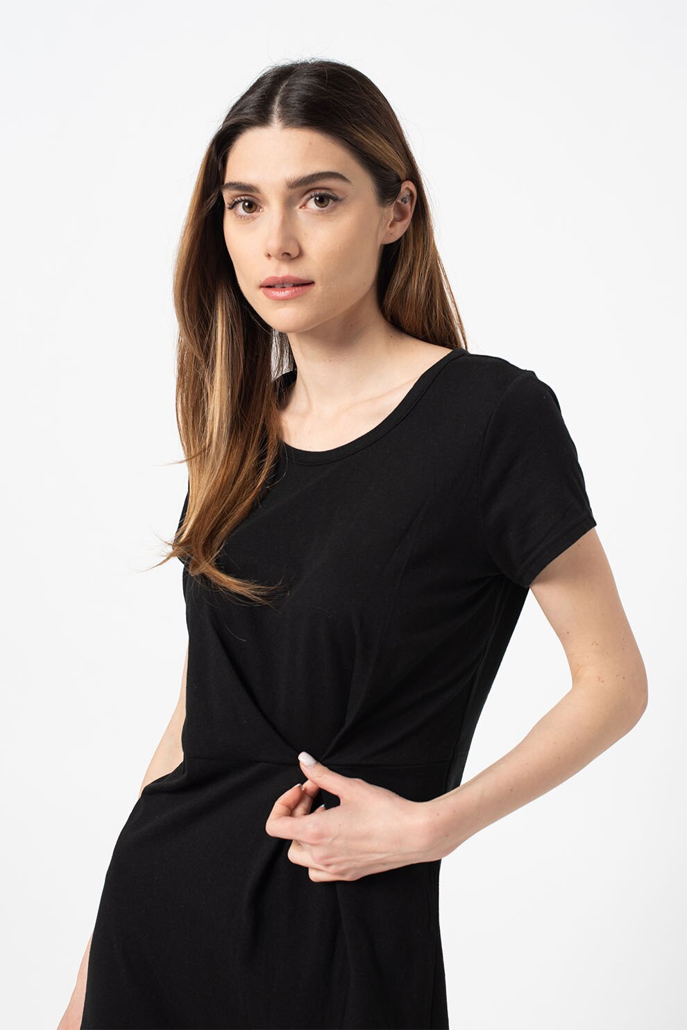 GAP, Rochie mini cu decolteu rotund, Negru