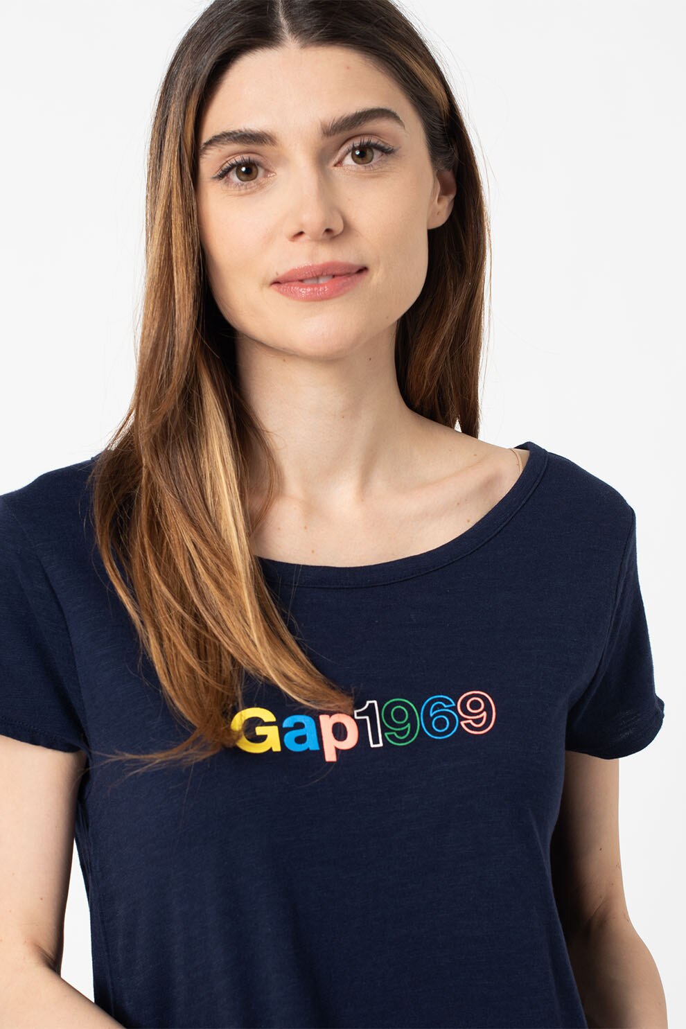 GAP, Rochie midi tip tricou din modal si bumbac, Bleumarin