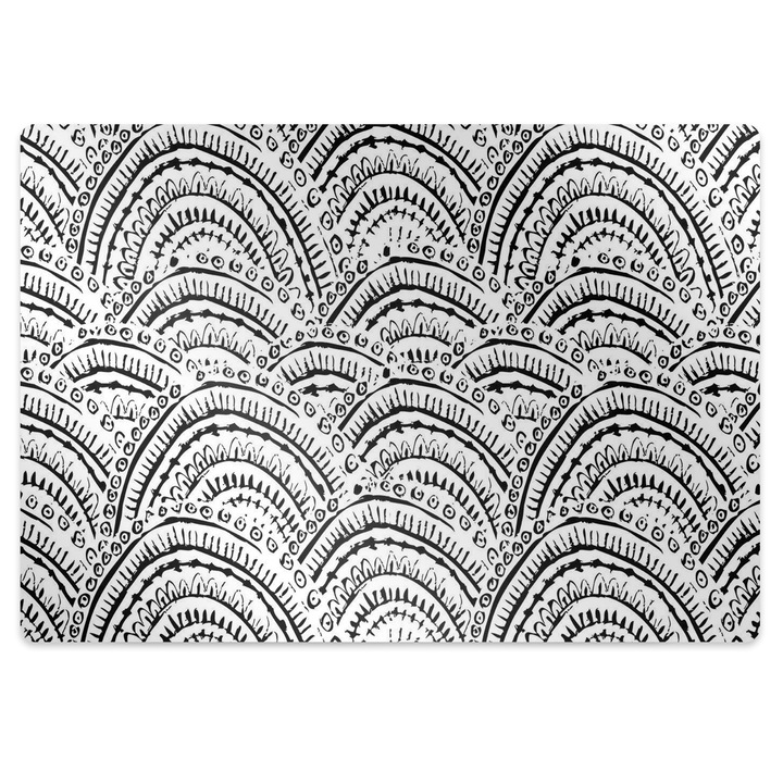 Covor pentru scaun de birou, model abstract, alb, 100x70 cm