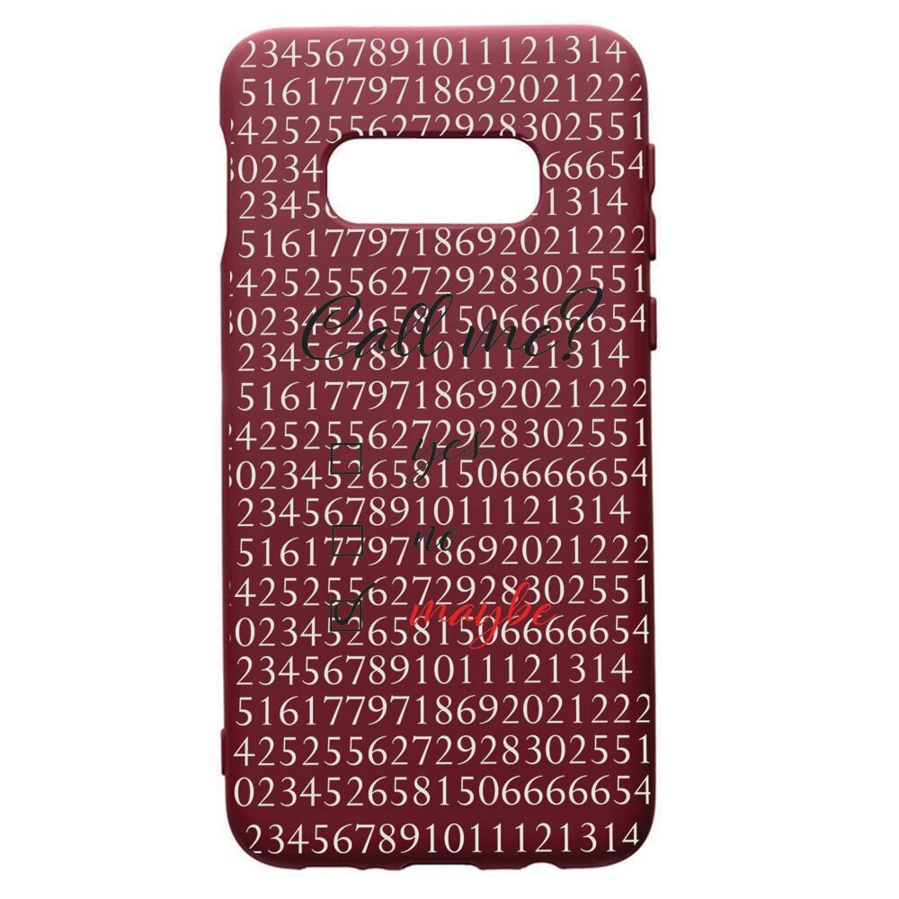 Husa Premium TPU compatibila cu Samsung Galaxy S10E, Call Me, cu interiorul din material textil, protectie camera, Burgundy, PBR149