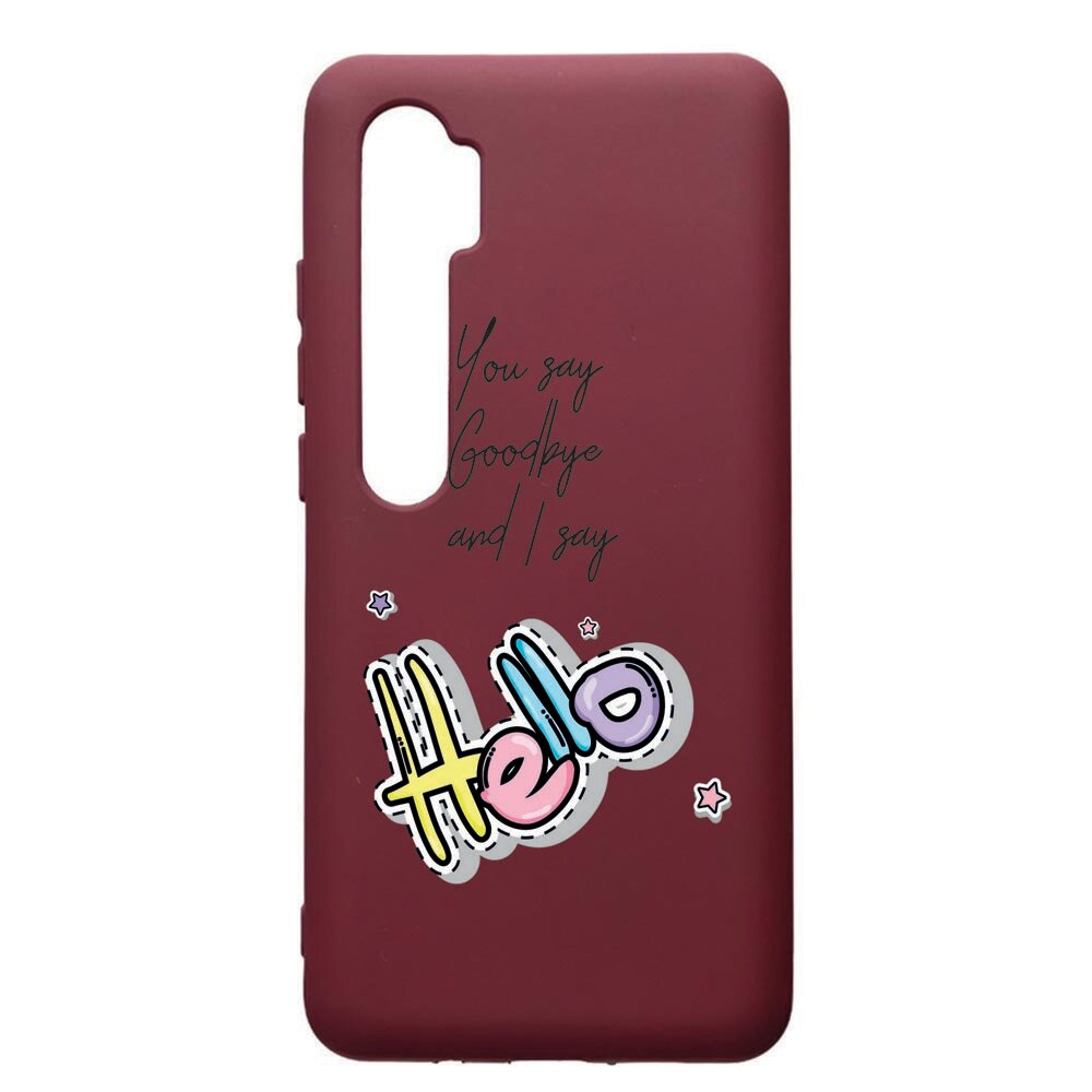 Husa Premium TPU compatibila cu Xioami Mi Note 10, Hello, cu interiorul din material textil, protectie camera, Burgundy, PBR148