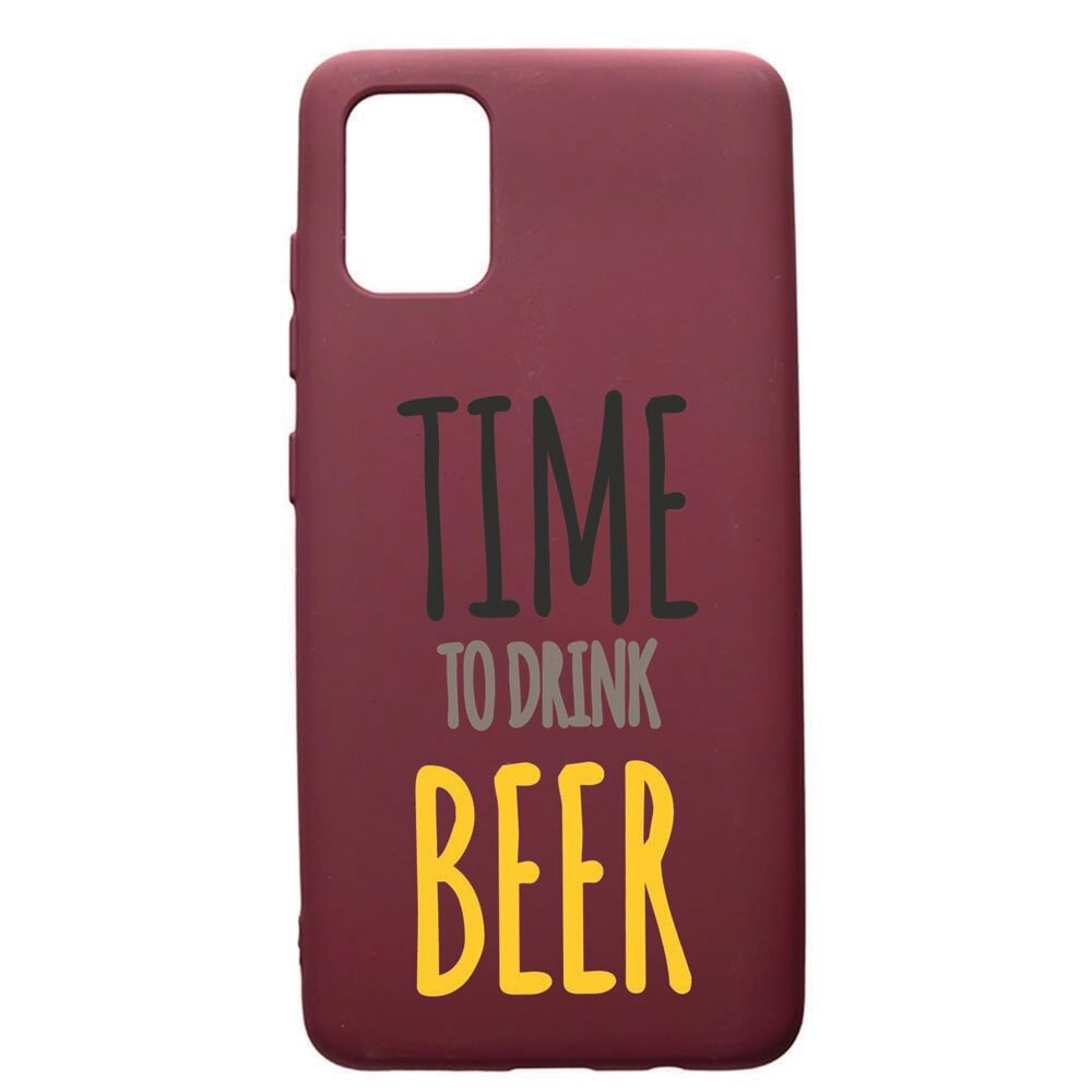 Husa Premium TPU compatibila cu Samsung Galaxy S20 Plus, Beer, cu interiorul din material textil, protectie camera, Burgundy, PBR157