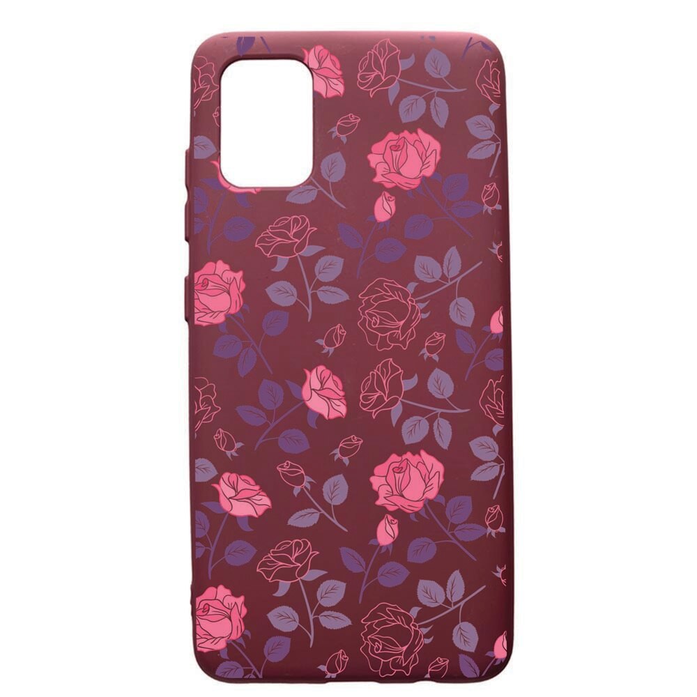 Husa Premium TPU compatibila cu Apple iPhone 11 Pro Max, Roses, cu interiorul din material textil, protectie camera, Burgundy, PBR168