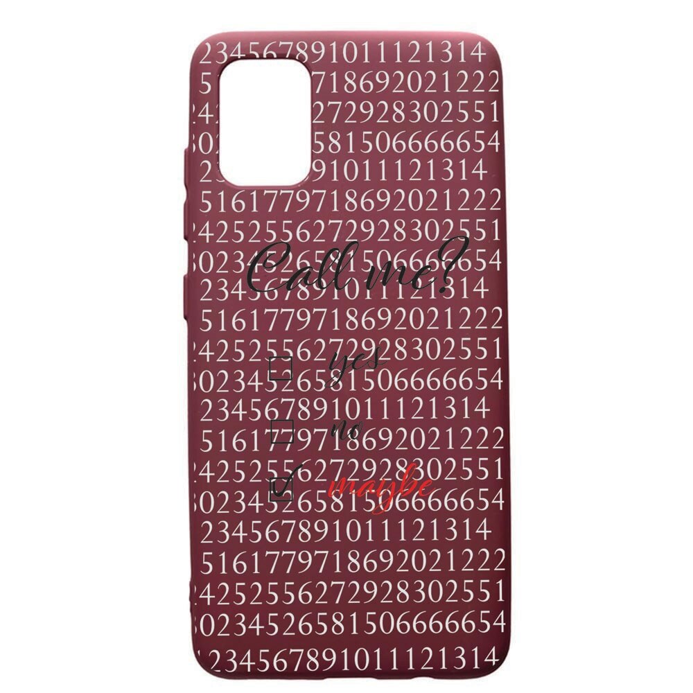 Husa Premium TPU compatibila cu Samsung Galaxy A51, Call Me, cu interiorul din material textil, protectie camera, Burgundy, PBR149