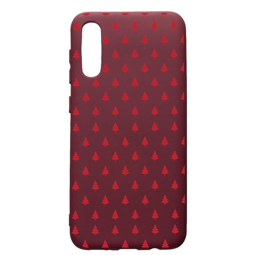 Husa Premium TPU compatibila cu Huawei Y6 2019, Christmas, cu interiorul din material textil, protectie camera, Burgundy, PBR174