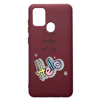 Husa Premium TPU compatibila cu Samsung Galaxy A21S, Hello, cu interiorul din material textil, protectie camera, Burgundy, PBR148 Husa Premium TPU compatibila cu Samsung Galaxy A21S, Hello, cu interiorul din material textil, protectie camera, Burgundy, PBR148