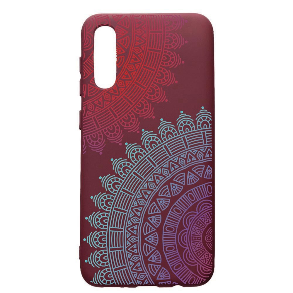 Husa Premium TPU compatibila cu Huawei Y6 2019, Lace, cu interiorul din material textil, protectie camera, Burgundy, PBR176