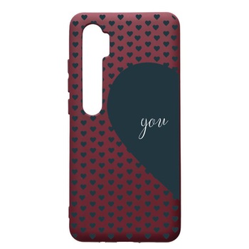 Husa Premium TPU compatibila cu Xioami Mi Note 10, Love You, cu interiorul din material textil, protectie camera, Burgundy, PBR101 Husa Premium TPU compatibila cu Xioami Mi Note 10, Love You, cu interiorul din material textil, protectie camera, Burgundy, PBR101