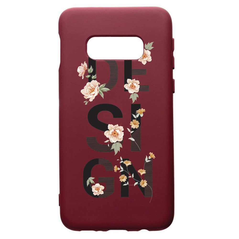 Husa Premium TPU compatibila cu Samsung Galaxy S10E, Design, cu interiorul din material textil, protectie camera, Burgundy, PBR144