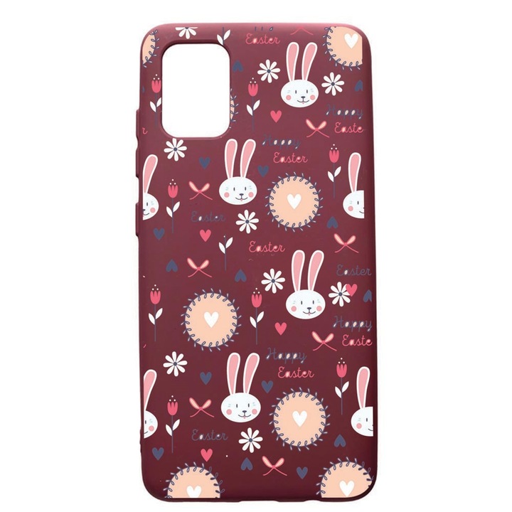 Премиум TPU калъф, съвместим с Apple iPhone 11 Pro Max, Великден, с текстилен интериор, защита на камерата, Бордо, PBR189