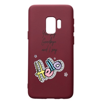 Husa Premium TPU compatibila cu Samsung Galaxy S9, Hello, cu interiorul din material textil, protectie camera, Burgundy, PBR148 Husa Premium TPU compatibila cu Samsung Galaxy S9, Hello, cu interiorul din material textil, protectie camera, Burgundy, PBR148