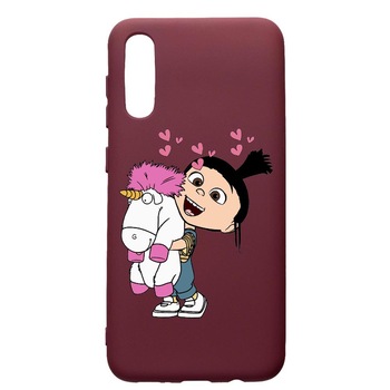 Husa Premium TPU compatibila cu Samsung Galaxy A50, Despicable Me, Agnes, cu interiorul din material textil, protectie camera, Burgundy, PBR217 Husa Premium TPU compatibila cu Samsung Galaxy A50, Despicable Me, Agnes, cu interiorul din material textil, protectie camera, Burgundy, PBR217