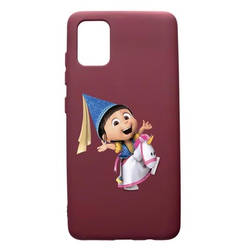 Husa Premium TPU compatibila cu Samsung Galaxy A51, Despicable Me, Agnes, cu interiorul din material textil, protectie camera, Burgundy, PBR220 Husa Premium TPU compatibila cu Samsung Galaxy A51, Despicable Me, Agnes, cu interiorul din material textil, protectie camera, Burgundy, PBR220