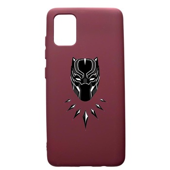 Husa Premium TPU compatibila cu Samsung Galaxy A51, Black Panther, cu interiorul din material textil, protectie camera, Burgundy, PBR243 Husa Premium TPU compatibila cu Samsung Galaxy A51, Black Panther, cu interiorul din material textil, protectie camera, Burgundy, PBR243