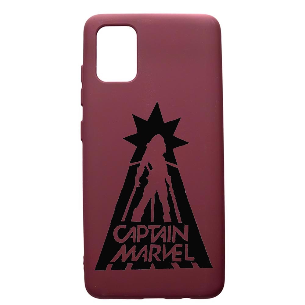 Husa Premium TPU compatibila cu Apple iPhone 12 Pro Max, Captain Marvel, cu interiorul din material textil, protectie camera, Burgundy, PBR239